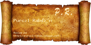 Purczl Rabán névjegykártya